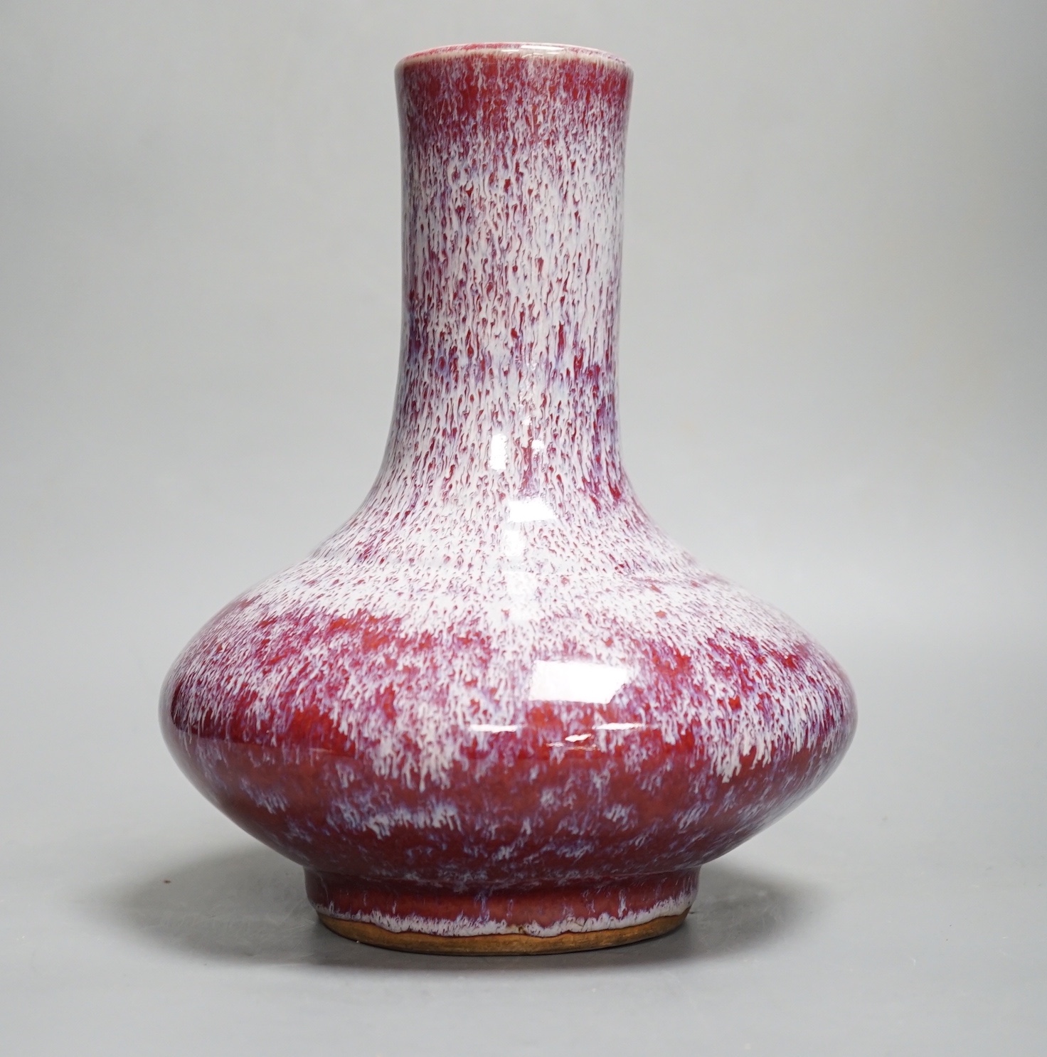 A Chinese flambe glazed vase - 24.5cm